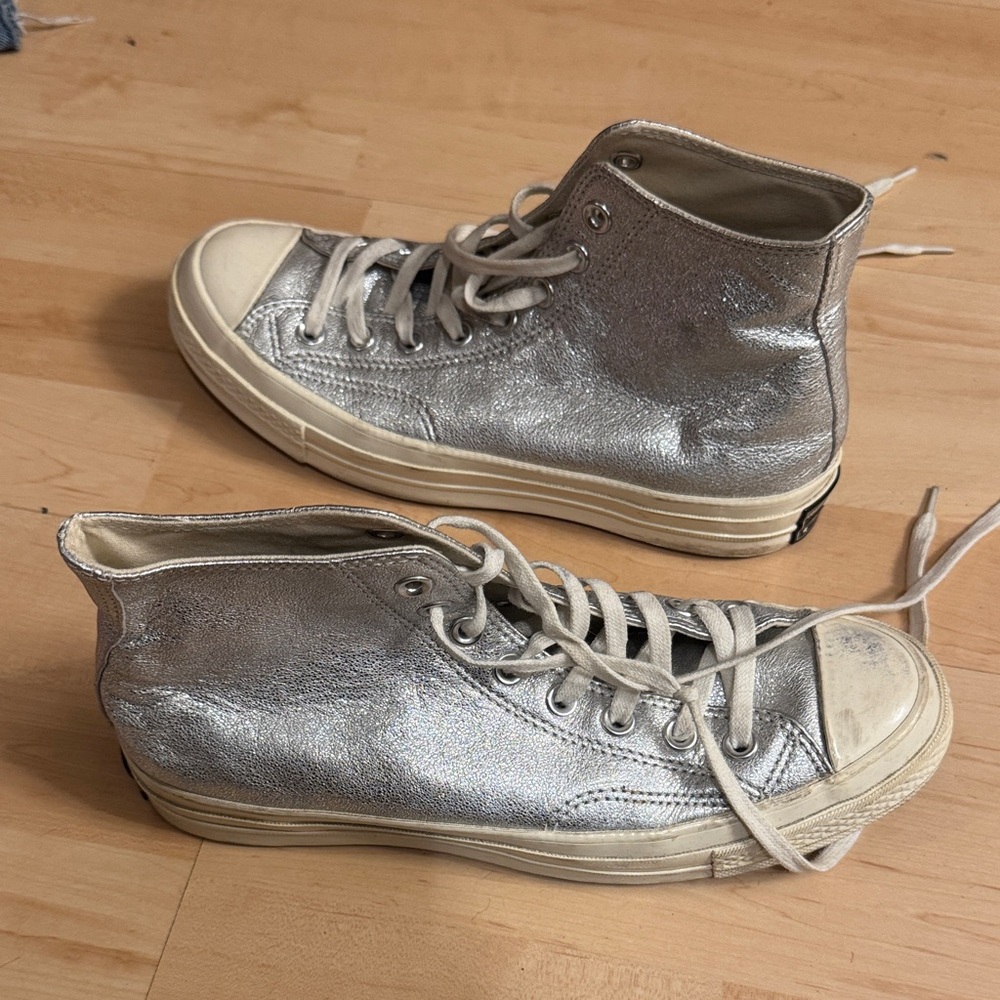 Converse Silver High-Top Sneakers
